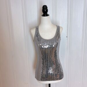 SUZY silver sequin tank top
